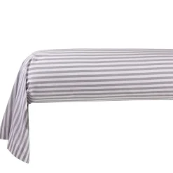 Taie d'oreiller coton PASTEL LINE - Gris/Blanc