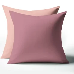 Taie d'oreiller Coton TERTIO® - Vieux rose/Rose blush