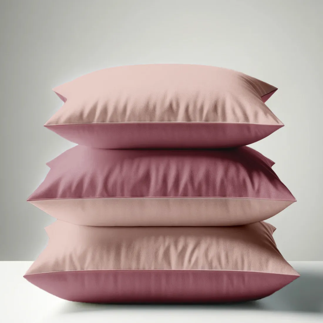 Taie d'oreiller Coton TERTIO® - Vieux rose/Rose blush