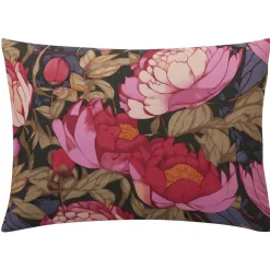 Taie d'oreiller en coton ESPRIT FLORAL rose pivoines