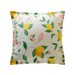Taie d'oreiller en coton LEMON BIRD jaune