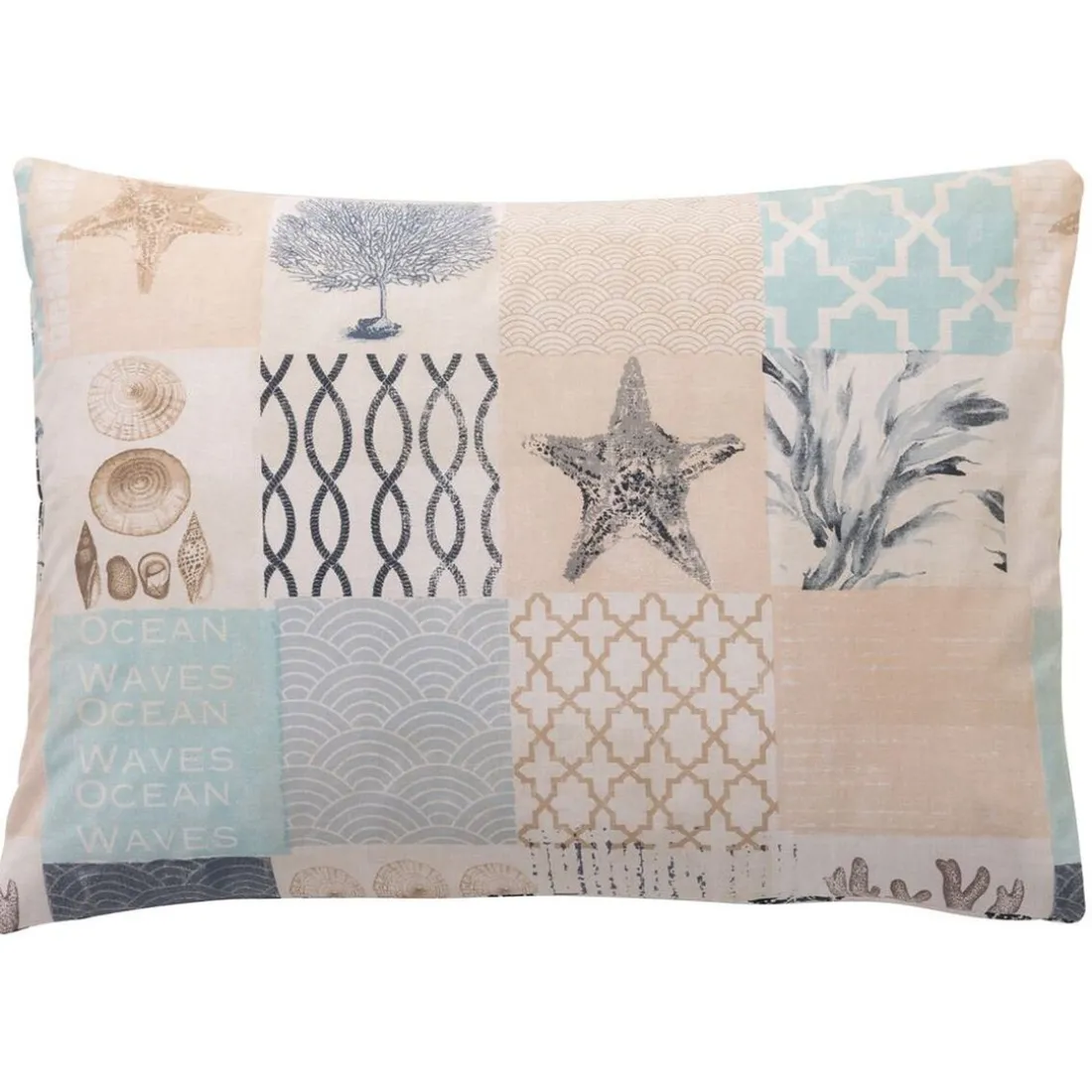 Taie d'oreiller en coton OCEAN WAVES beige