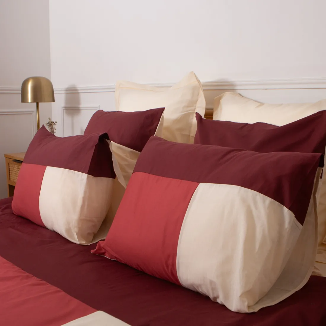 Taie d'oreiller en Coton TRIO -Terracotta