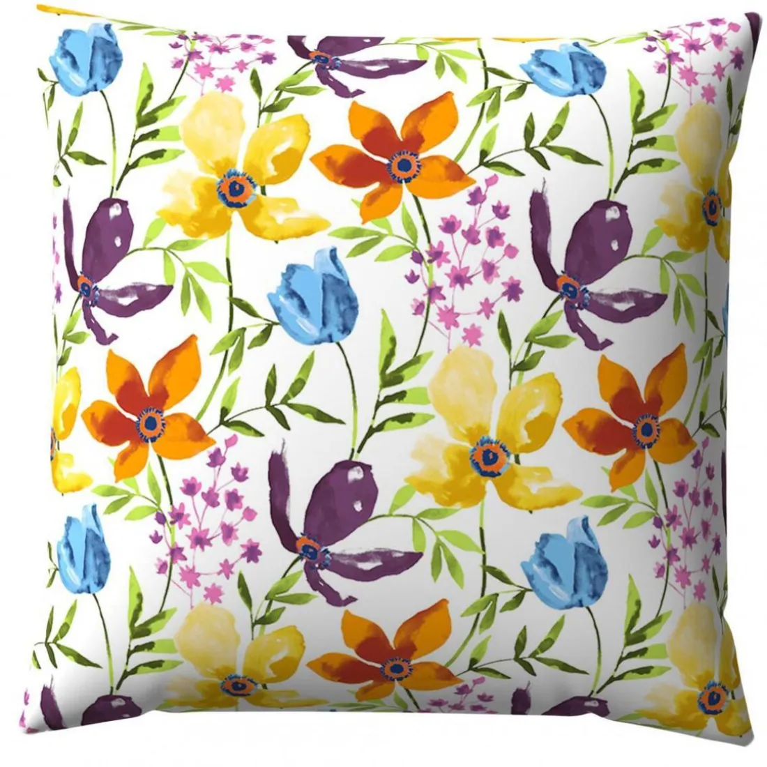 Taie d'oreiller en percale de coton AGATHE - Multicolore