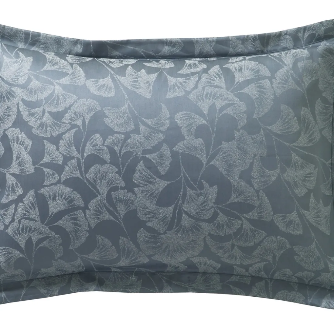 Taie d'oreiller en satin de coton GINGKO Bleu Corinthe