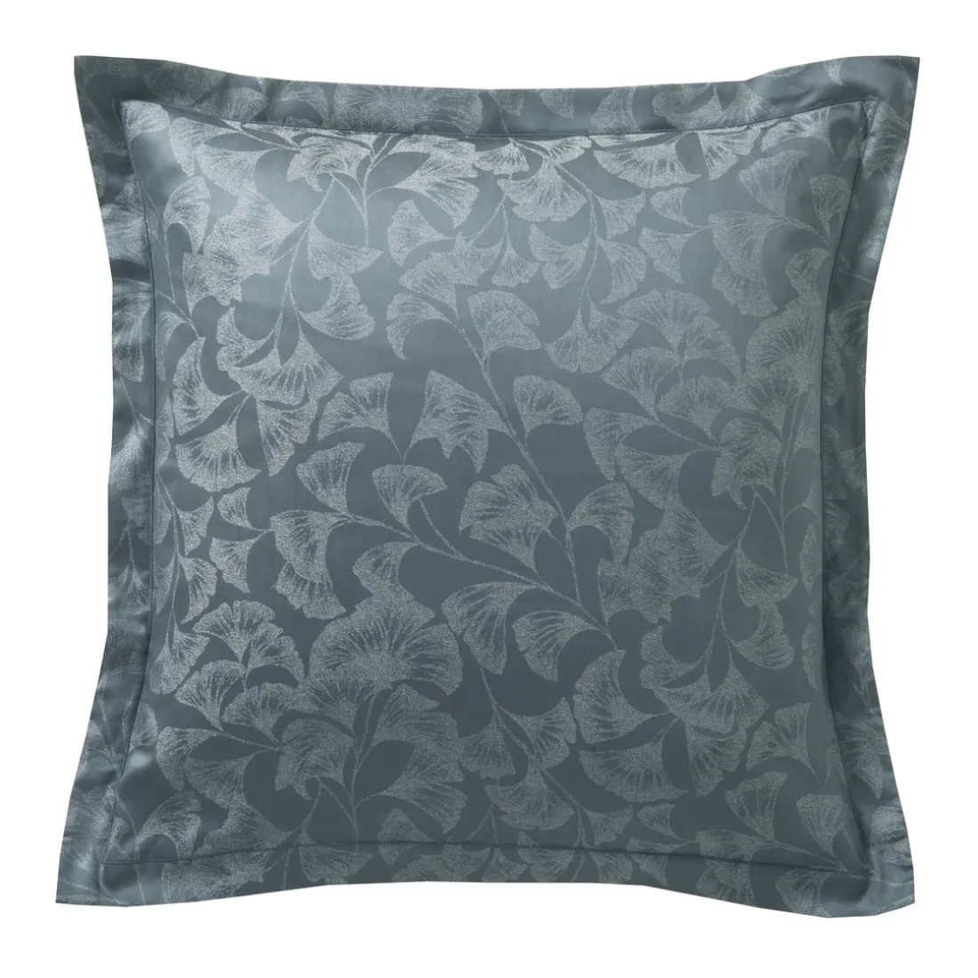 Taie d'oreiller en satin de coton GINGKO Bleu Corinthe