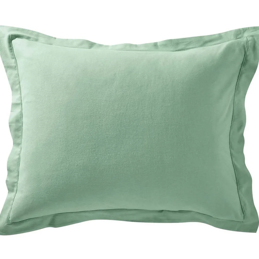 Taie d'oreiller FLANELLE UNI - vert amande
