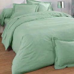 Taie d'oreiller FLANELLE UNI - vert amande
