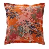 Taie d'oreiller fleurs JULLIETTE orange en coton