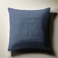 Taie d'oreiller gaze de coton TERTIO® - Bleu Indigo