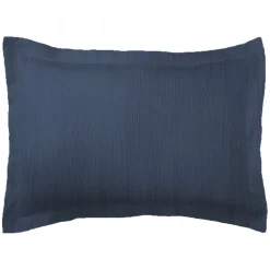 Taie d'oreiller gaze de coton TERTIO® - Bleu Indigo