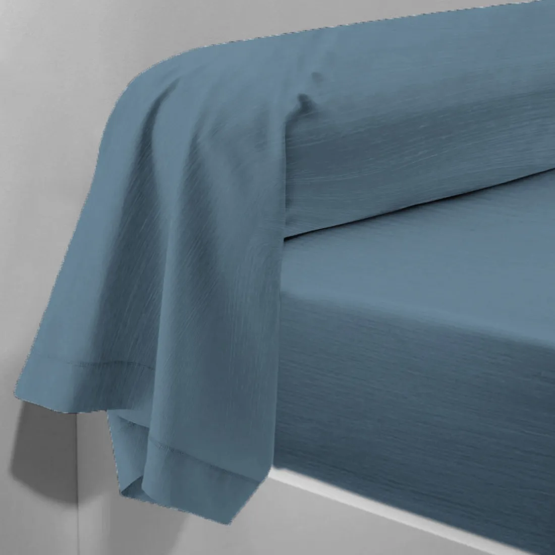 Taie d'oreiller gaze de coton TERTIO® - Bleu orage