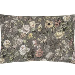 Taie d'oreiller imprimée MANSUR en satin de coton marron