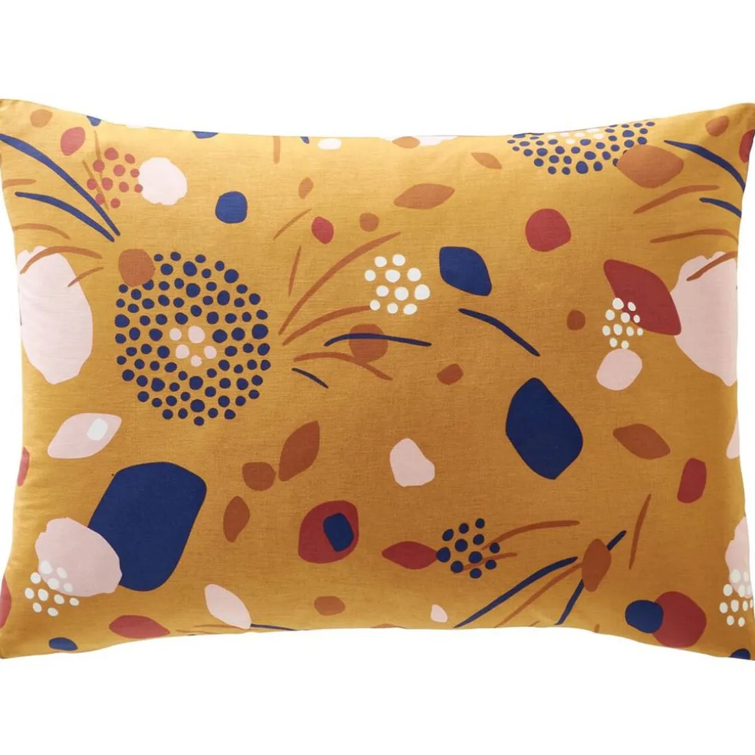Taie d'oreiller MELBA jaune ocre en coton