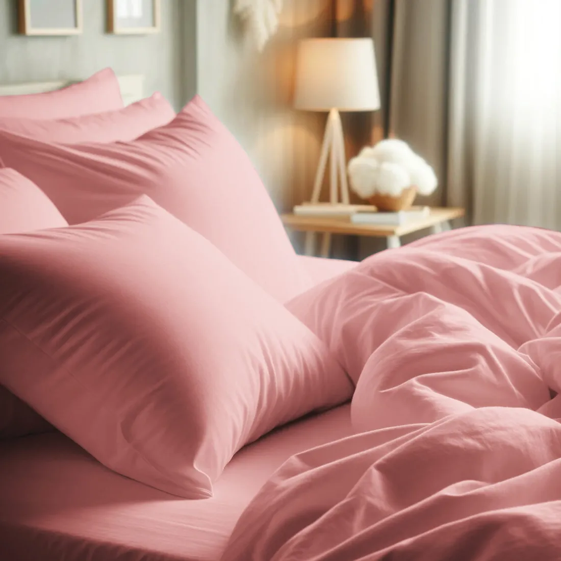 Taie d'oreiller ou de traversin en percale de coton TERTIO® - Rose Blossom