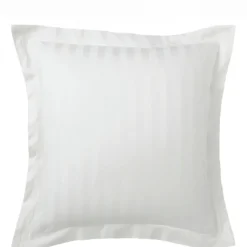 Taie d'oreiller ou de traversin satin de coton 2 faces uni / rayé TERTIO®- Blanc