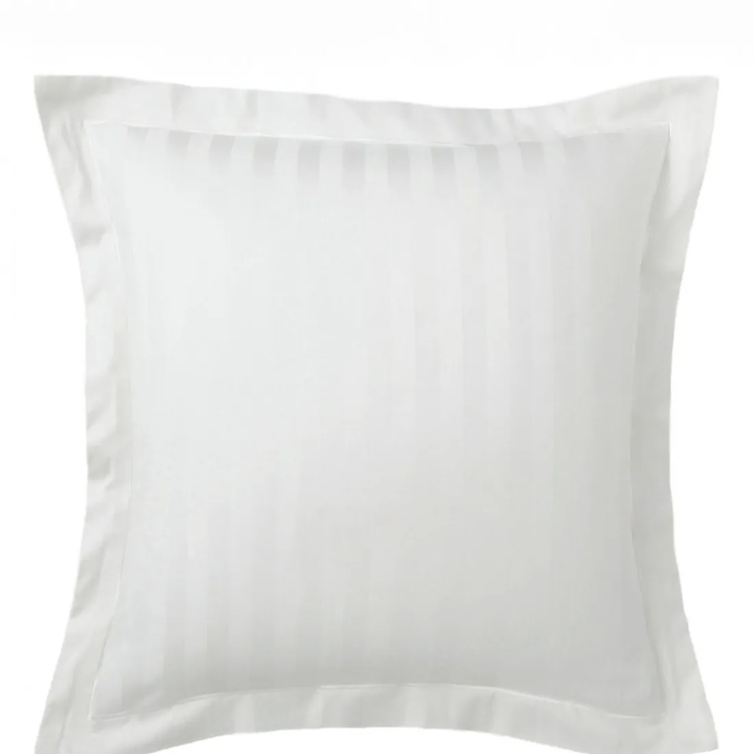 Taie d'oreiller ou de traversin satin de coton 2 faces uni / rayé TERTIO®- Blanc
