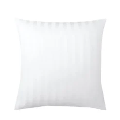 Taie d'oreiller ou de traversin satin de coton 2 faces uni / rayé TERTIO®- Blanc