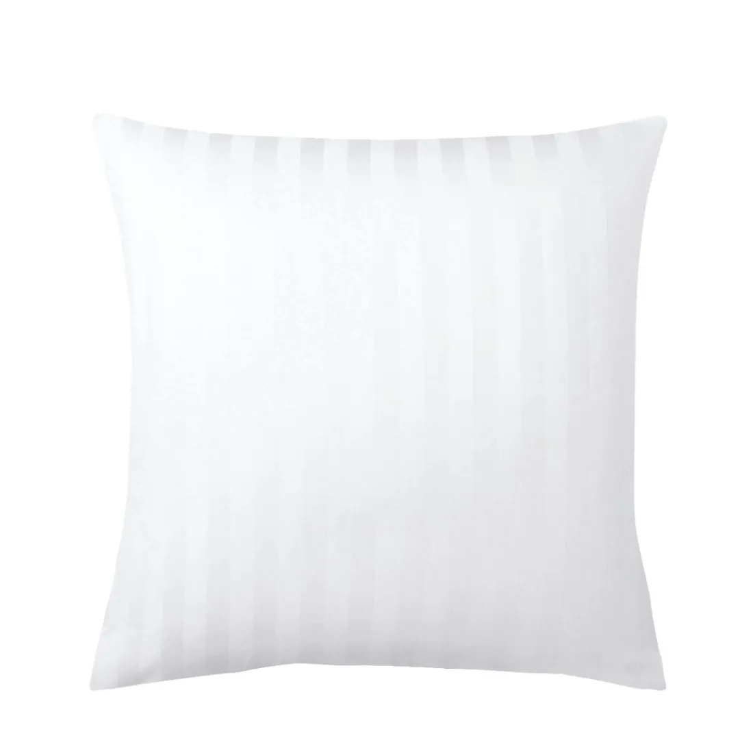 Taie d'oreiller ou de traversin satin de coton 2 faces uni / rayé TERTIO®- Blanc
