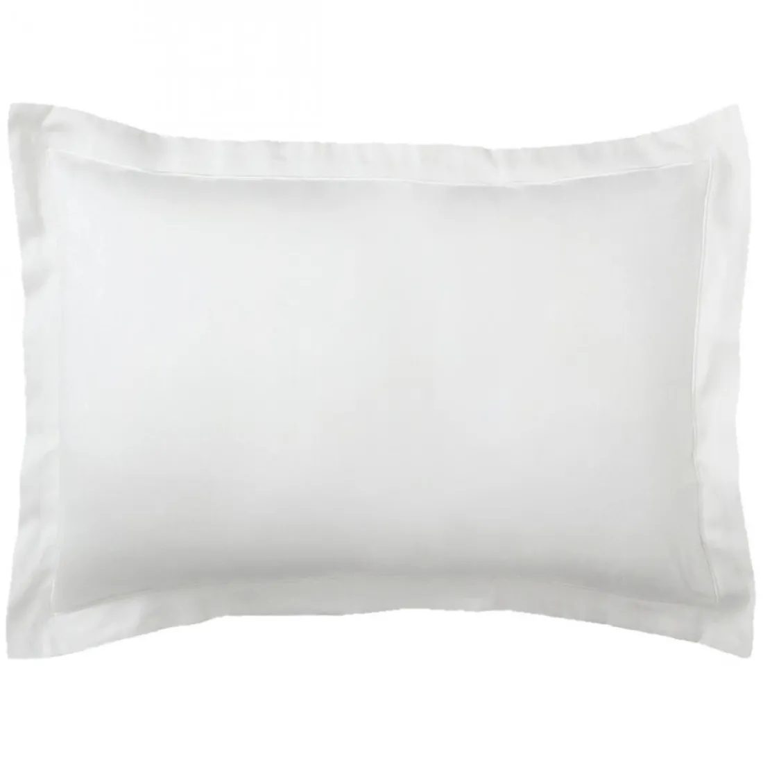 Taie d'oreiller ou de traversin satin de coton 2 faces uni / rayé TERTIO®- Blanc