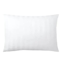 Taie d'oreiller ou de traversin satin de coton 2 faces uni / rayé TERTIO®- Blanc