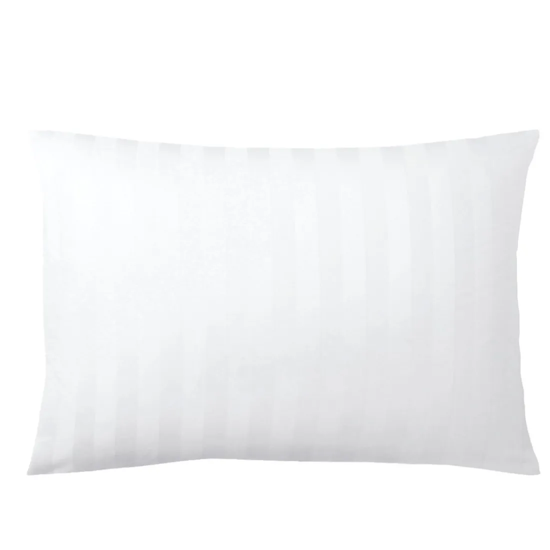 Taie d'oreiller ou de traversin satin de coton 2 faces uni / rayé TERTIO®- Blanc