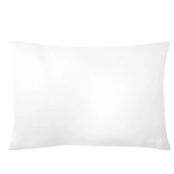 Taie d'oreiller ou de traversin satin de coton 2 faces uni / rayé TERTIO®- Blanc