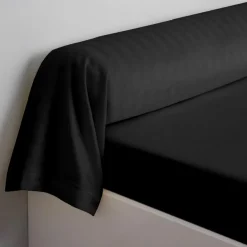 Taie d'oreiller ou de traversin en percale de coton TERTIO® - Noir
