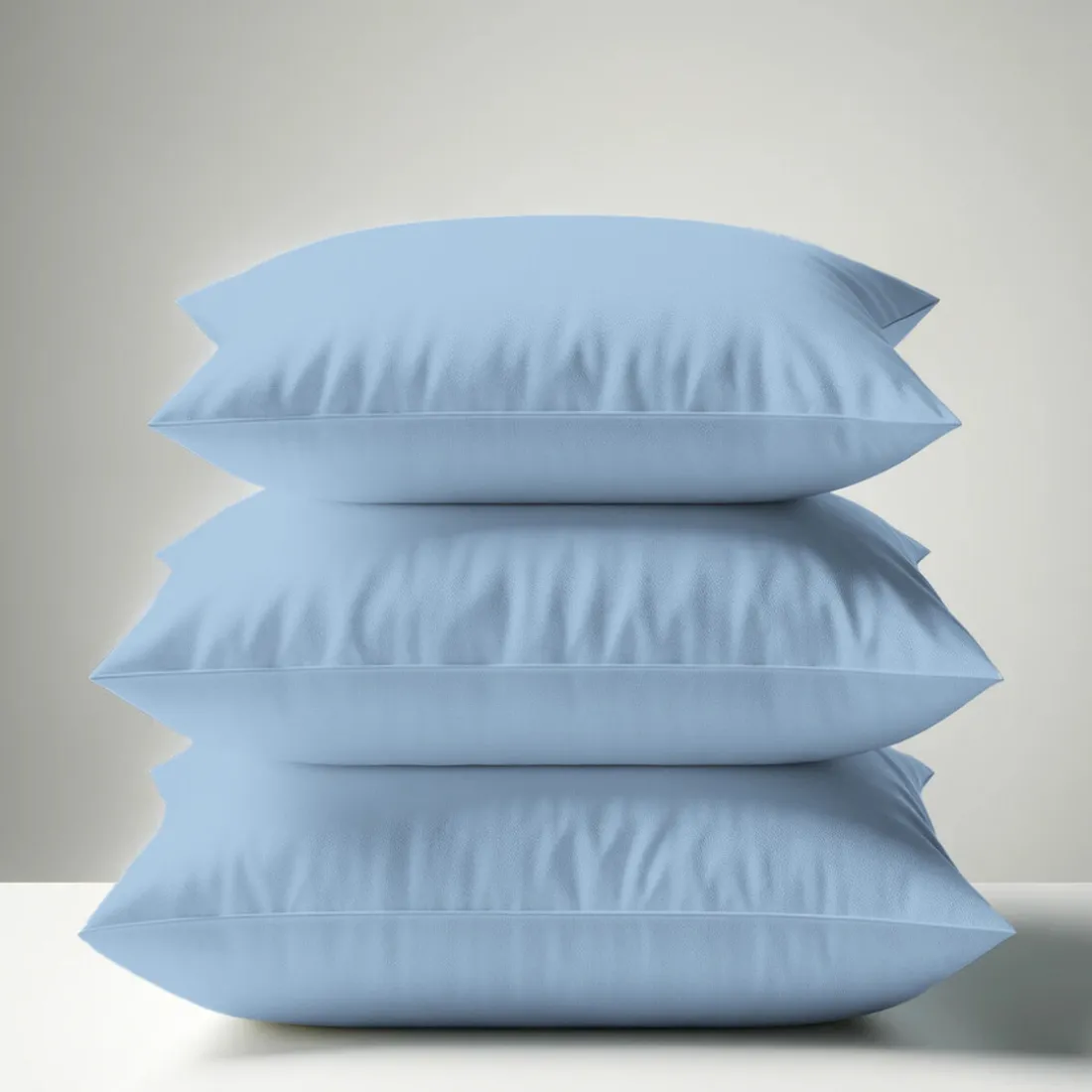 Taie d'oreiller ou de traversin en percale de coton TERTIO® - Bleu ciel