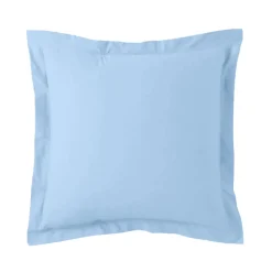 Taie d'oreiller ou de traversin en percale de coton TERTIO® - Bleu ciel