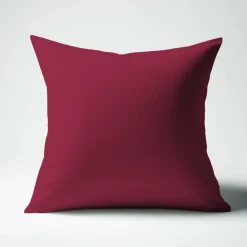 Taie d'oreiller ou de traversin en percale de coton TERTIO® - Bordeaux Rouge vin