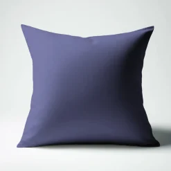 Taie d'oreiller ou de traversin en percale de coton TERTIO® - Bleu Indigo