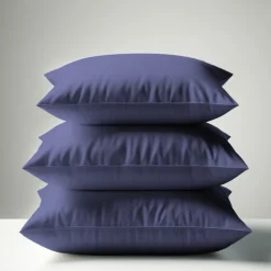 Taie d'oreiller ou de traversin en percale de coton TERTIO® - Bleu Indigo