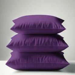 Taie d'oreiller ou de traversin en percale de coton TERTIO® - Violet