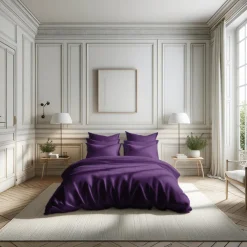 Taie d'oreiller ou de traversin en percale de coton TERTIO® - Violet