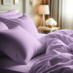 Taie d'oreiller ou taie de traversin coton TERTIO® - Lila
