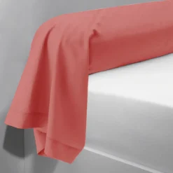 Taie d'oreiller ou taie de traversin coton TERTIO® - Pêche