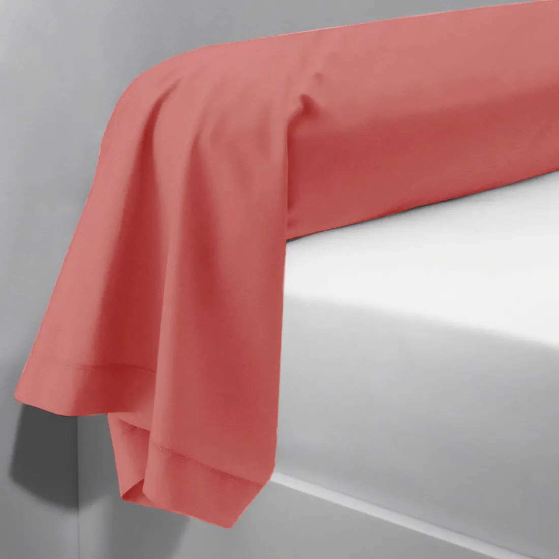 Taie d'oreiller ou taie de traversin coton TERTIO® - Pêche