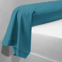Taie d'oreiller ou Taie de traversin polycoton TERTIO® - Bleu Canard