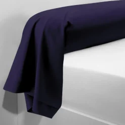 Taie d'oreiller ou Taie de traversin polycoton TERTIO® - Bleu Indigo