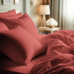 Taie d'oreiller ou taie de traversin coton TERTIO® - Terracotta