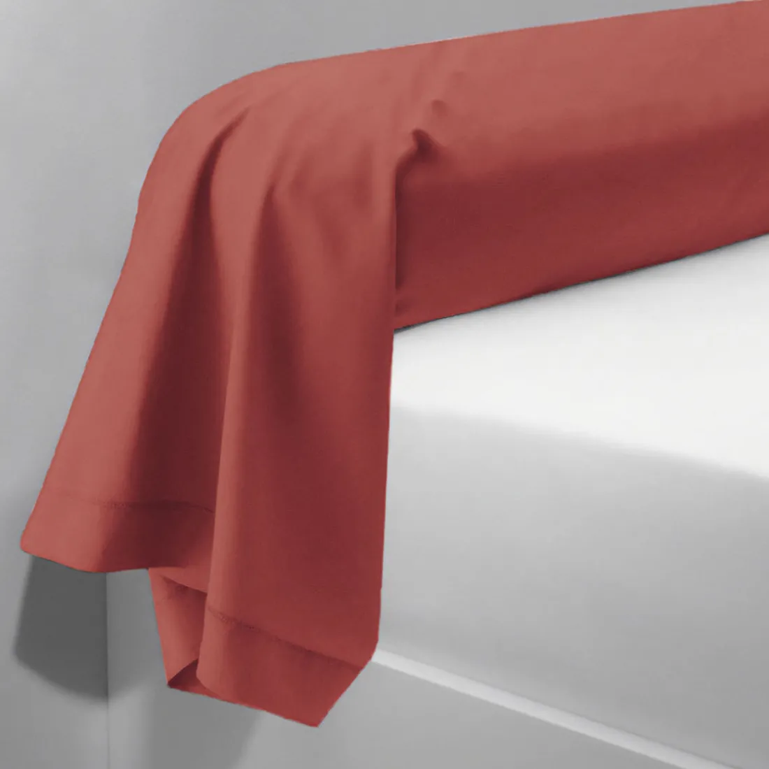 Taie d'oreiller ou taie de traversin coton TERTIO® - Terracotta