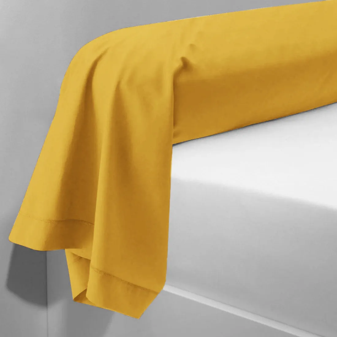 Taie d'oreiller ou taie de traversin coton TERTIO® - Curry
