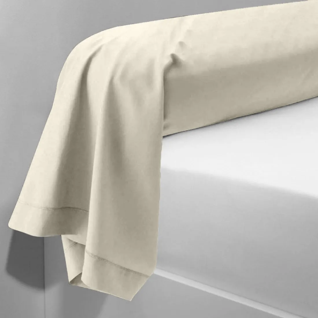 Taie d'oreiller ou taie de traversin coton TERTIO® - Gris Galet