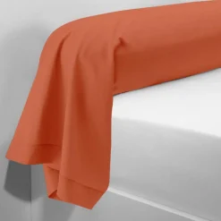 Taie d'oreiller ou taie de traversin coton TERTIO® - Tangerine