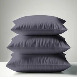Taie d'oreiller ou taie de traversin coton TERTIO® - Gris Anthracite