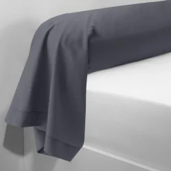 Taie d'oreiller ou taie de traversin coton TERTIO® - Gris Anthracite