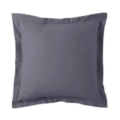 Taie d'oreiller ou taie de traversin coton TERTIO® - Gris Anthracite