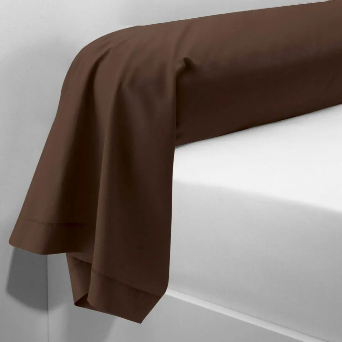 Taie d'oreiller ou taie de traversin coton TERTIO® - Chocolat