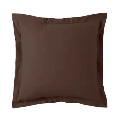 Taie d'oreiller ou taie de traversin coton TERTIO® - Chocolat